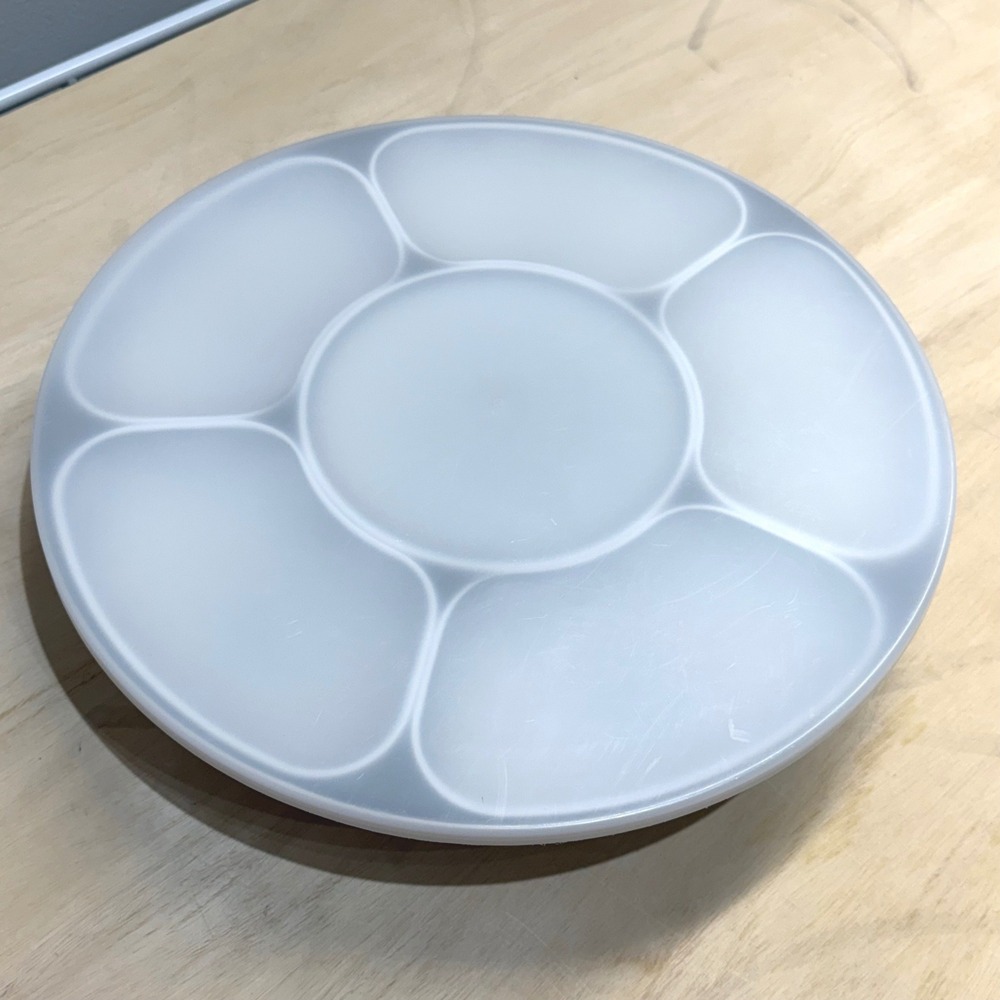 7 Piece Melamine Lazy Susan Divided Serving Dishes Set with Lid Floral Mandala - Picture 3 of 11